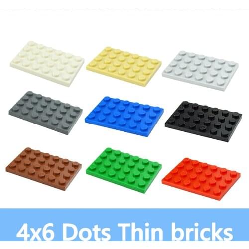 20PCS DIY 4*6 Dots Thin Building Blocks Figures Bricks 4x6 Dots Educational Creative Size Compatible With 3032 Toys for Children