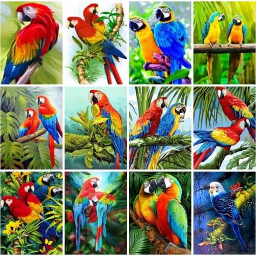 Diamond Embroidery Full Square/Round Display Diamond Painting Parrot Pictures Rhinestones Bird Diamond Mosaic Art Cross Stitch