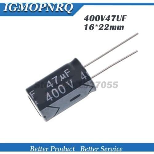 5PCS 400V47UF 16*22mm 47UF 400V 16*22 Aluminum electrolytic capacitor