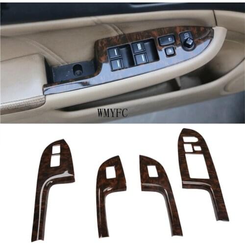 Car Styling Carbon Decal Car Window Lift Button Switch Panel Cover Trim Sticker For Honda Accord 7th 2004 2005 2006 2007