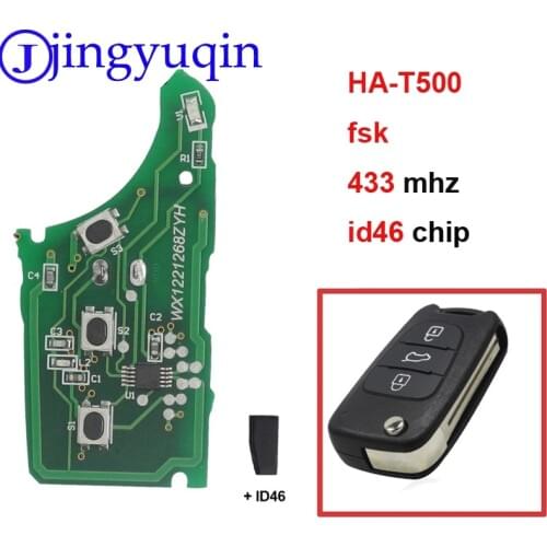 Jingyuqin Car Remote FSK With Id46 HA-T500 Key Board For Kia K2 K5 Rio 3 Picanto Ceed Cerato Sportage For Hyundai