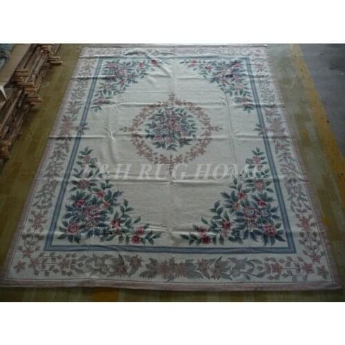 Free shipping 8'x10' needlepoint hand stitched carpets hand knotted handmade rugs for home decoration