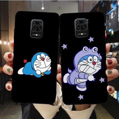 Doraemon Black Soft Phone Case for Mi10 Mi9T MiA2 MiA3 Mi11 Pro Lite Ultra Redmi Note 6 7 8 8T 9 9S 9ProMax Cover