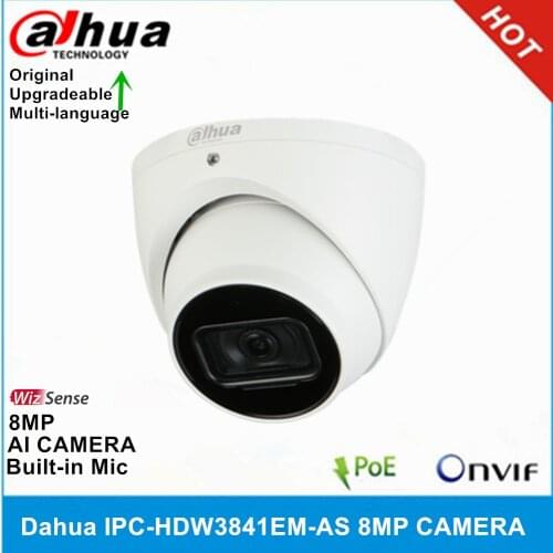 Dahua IPC-HDW3841EM-AS 8MP WizSense Network Camera POE Built in MiC & SD Card Slot IP67 IR 30M AI Camera