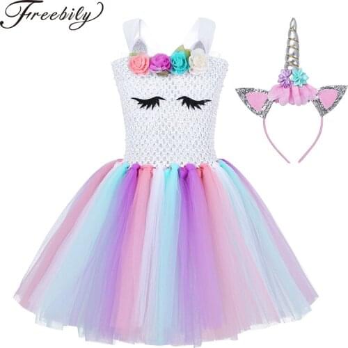 Children Girls Princess Cosplay Costumes Dress for Kids Halloween Costume Knee Length Dress Up Fancy Party Carnival Clothes