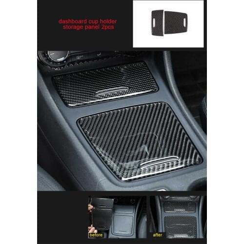 For Mercedes Benz CLA CLA200 220 carbon fiber central control holder storage panel 2pcs