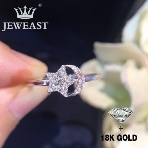 Natural Diamond 18K Gold Pure Gold Ring Beautiful Gemstone Ring Good Upscale Trendy Classic Party Fine Jewelry Hot Sell New 2019