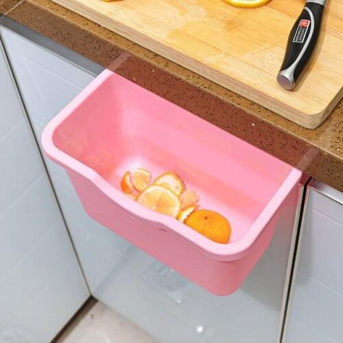 Hot Hanging Kitchen Waste Bin Hanged Cupboard Door ECO PP Simple Garbage Bin Scrap Storage Box -20
