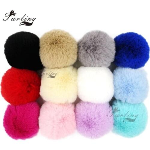 Furling 12pcs DIY Handmade 8cm Soft Faux Fur Pom Pom Ball for Key Ring Keychain Hangbag Beanie Cap Charm Jewelry Accessory