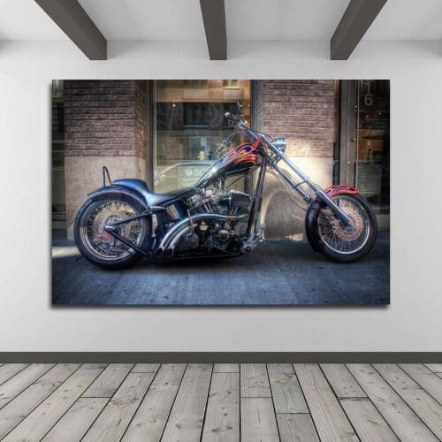 Chopper Motorcycle Motorbike Wallpaper Wall Art Poster Canvas Cloth Printed for Room Decor