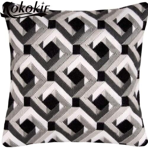 DIY Cross stitch kits For Embroidery yarn pillow making kit thread throw pillow Cross-Stitching embroidery cushion cover kits