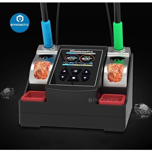 Xsoldering pro Lead-free Soldering Station Double Handle Rapid Heating 220W 2.5S Soldering Iron Kit for JBC 210 245 Handle Tip