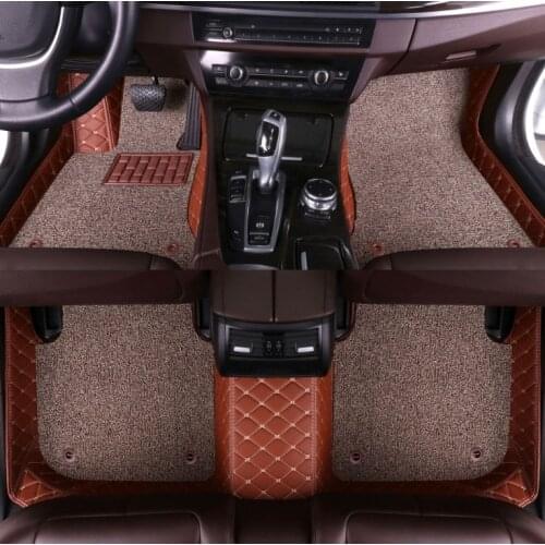 Custom 3D diamond leather + coil double layer car mat