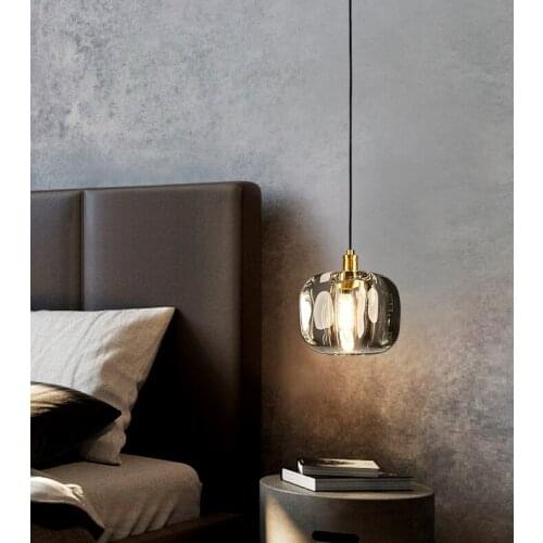 Simple bedside copper chandelier modern luxury bedroom crystal lamp personalized dining table bar lighting