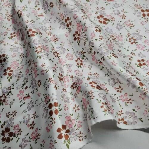 Printed Floral Satin Fabric Decoration Sewing Craft Polyester Silky Satin Packing Ribbon Scarf Material