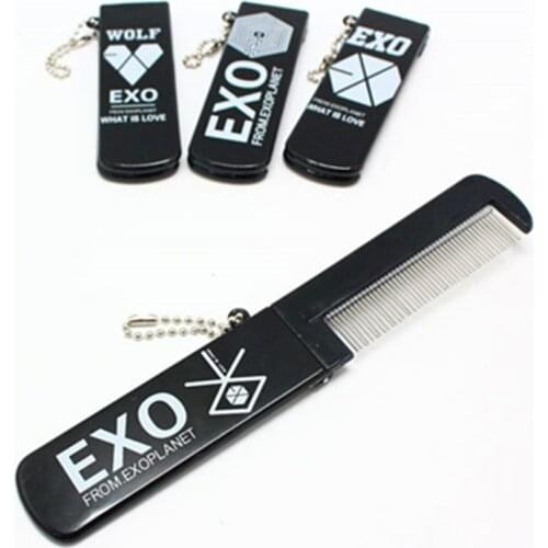 Foldable Dense Mini Cute Hair Style Styling Care Comb Tool with Make Up Cosmetic Mirror Beard Comb Hair Brush Accessories Tool