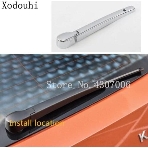 Car Styling ABS Chrome Rear Back Glass Wiper Nozzle Cover Frame Trim Tail Window For Skoda Karoq 2017 2018 2019 2020 2021