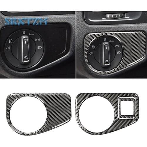 Car Styling Interior Headlight Switch Cover Trim Carbon Fiber Sticker Decal Accessories For VW Golf 7 GTI MK7 2014-2019