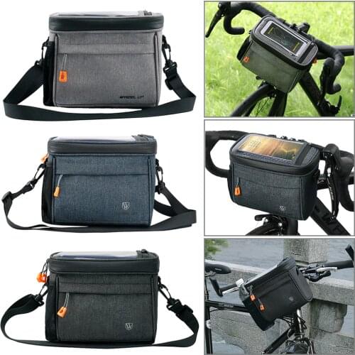 WHEEL UP Bicycle Bag MTB Cycling Accessories with Rain Cover 4.2L Bicycle Handlebar Front Touch Screen Pannier Bags