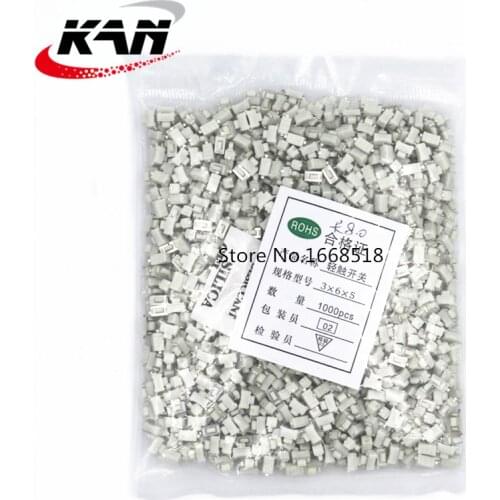 1000pcs/lot 3X6X5MM Tactile Tact Push Button Switch SMD Micro Switch Momentary 3*6*5mm