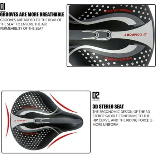 Comfortable Extra Wide Big Bum Bike Bicycle Soft Pad Saddle Seat Cushion Sporty Comfortable Seat Cushion For Electric Scooter