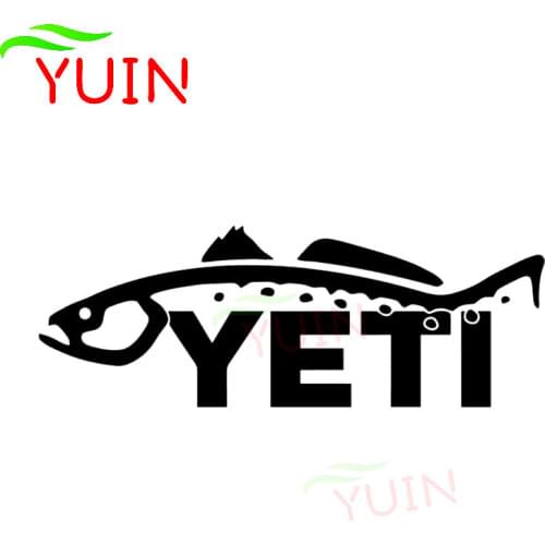 Yeti Logo Fish Fishing Car Decal Classic Window Decoration Personality PVC Waterproof Sunscreen Sticker Can Be Customized Color
