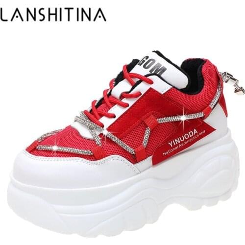 Women Platform Sneakers NEW Spring Breathable Sport Dad Shoes High Top Chunky Casual Shoes Thick Bottom Mesh Flats Ladies Creepe