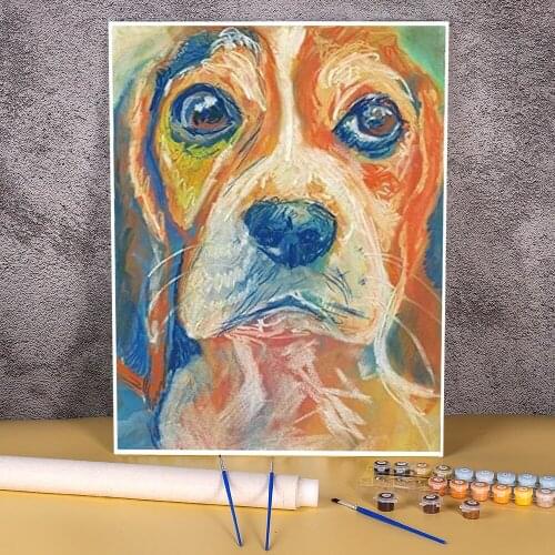 Animal Dog Beagle DIY Paint By Numbers Set Oil Paints 40*50 Oil Painting Wall Decoration Crafts For Handiwork