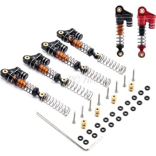 4PCS Aluminum Shocks Absorber Damper Set Assembled for 1:24 1/24 RC Crawler Axial SCX24 AXI90081 RC Car