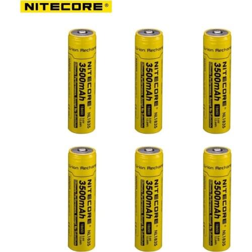 Nitecore NL1835 18650 3500mAh version NL1834 3.7V 12.6Wh Rechargeable Li-on Battery
