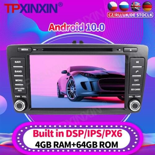 Android10 PX6 Car Radio For Skoda Octavia 2008 - 2015 Multimedia Video Recoder Player Navigation GPS Accessories Auto 2din dvd