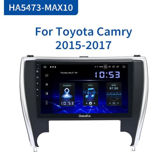 Dasaita 10.2" Car Radio 1 Din Android 10.0 for Toyota Camry US Version 2015 2016 2017 Bluetooth USB 64GB ROM