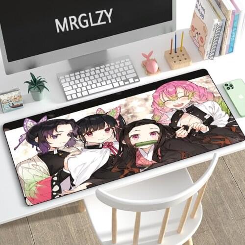 MRGLZY Anime Large Mouse Pad Demon Slayer MousePad Computer Gaming Peripheral Accessories Kimetsu No Yaiba XXL Desk Mat for CSGO