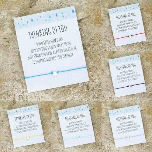 Thinking of You Friendship Bracelet Get Well Bracelet Star Charm Thinking Bracelet for Women Men Holiday Gifts