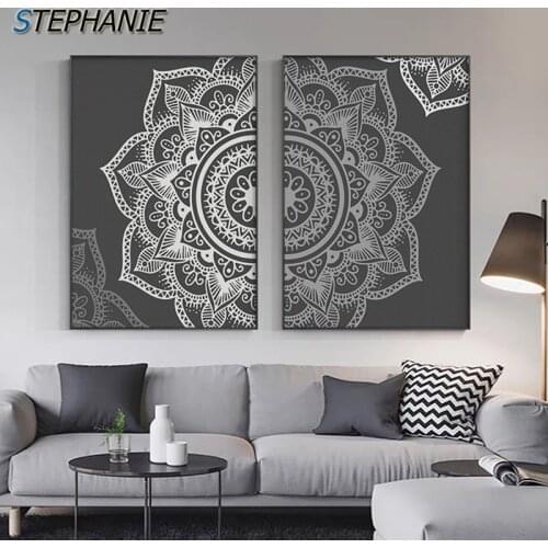 Black and White Islamic Wall Art Modern Canvas Painting Wall Pictures Nordic Poster Art Print Living Room Middle East Decorative