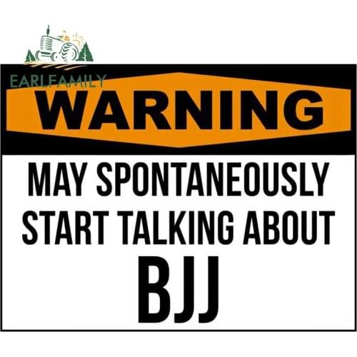 EARLFAMILY 13cm x 13cm for Jiu Jitsu Warning Car Stickers Scratch-Proof Funny Decals Car Accessories Surfboard Vehicle Decor