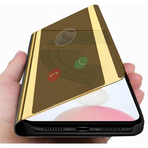 Luxury Smart Mirror Phone Cases For realme c21 Protective Cover For oppo realme c21 realmi c 21 RMX3201 6.5" Support Flip Coque