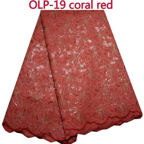 Hot sale African double organza lace with sequins,wonderful French lace fabric for wedding dress! OLP-19