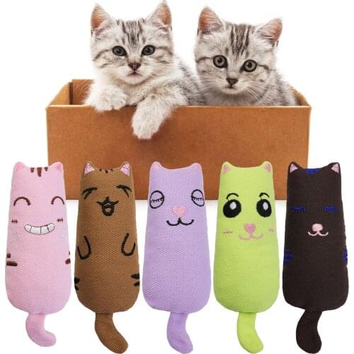 Teeth Grinding Catnip Toys Funny Interactive Plush Cat Toy Pet Kitten Chewing Vocal Toy Claws Thumb Bite Cat mint For Cats