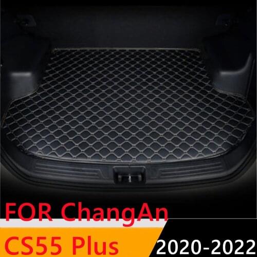 Sinjayer Car Trunk Mat Waterproof AUTO Tail Boot Carpets Flat Side Cargo Carpet Pad Liner Fit For ChangAn CS55 Plus 2020 2021
