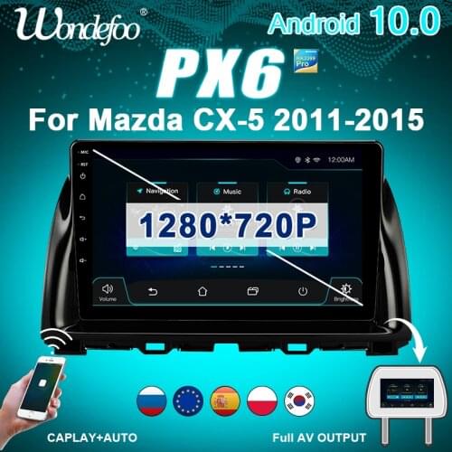 2 DIN Android 10 Car RADIO PX6 For Mazda CX5 2012-2015 CX-5 CX 5 car stereo auto audio Navigation screen bluetooth multimedia
