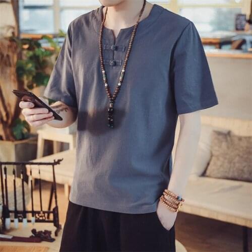 Mens Summer Cotton Linen Shirts Hot Sale Pure Color Short Sleeves Button Shirts Tops Harajuku Large Size Clothing M-7XL 8XL