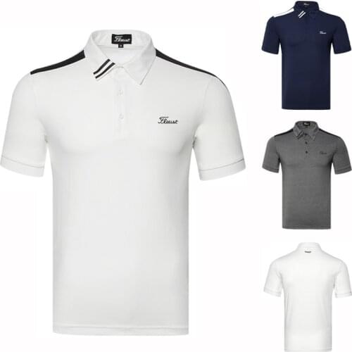 Mens Golf Shirt Summer Sports Golf Apparel Short Sleeve T-shirt Dry Fit Breathable Polo Shirt for Men