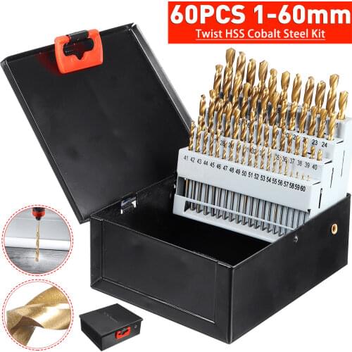 Drillpro M35 HSS-Co Twist Drill Bit Set 5% Cobalt Twist Drill Bits for Stainless Steel Woodworking Metal Drilling Hole Cutter