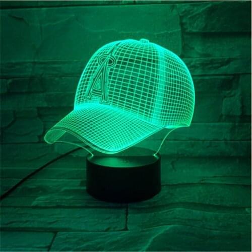 New Hat Theme 3D Lamp LED Night Light 7 Color Change Touch Button Mood Lampe Christmas presen 582