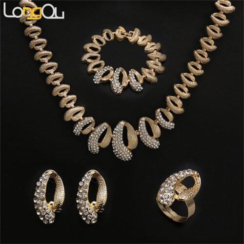 2018 New Valentines Gifts Bold Bride Wedding Jewelry Big New Arabic Dubai Fashion Women Anniversary Gold Flower Jewelry Sets