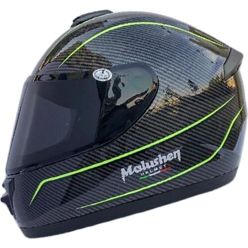 Original Malushen Brand Personality Full Face Men Motorcycle Helmet Women Child Motorcross Carbon Fiber Design Safety Hat