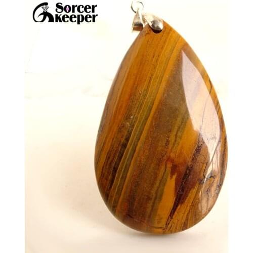 Collares Pendant Necklace Natural Sunset Jaspers Stone Gem Men Jewelry Leather Necklace & Pendant New Fashion Bijoux Women KS062