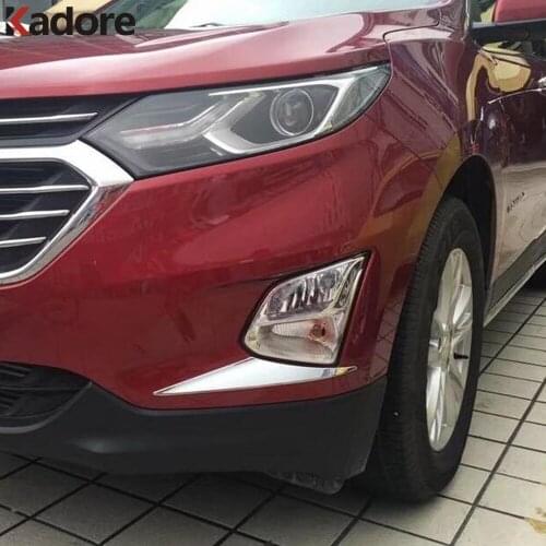 Front Fog Light Lamp Eyebrow Trim Cover For Chevrolet Holden Equinox 2018 2019 2020 ABS Chrome Foglight Eyelid Trims Car Styling