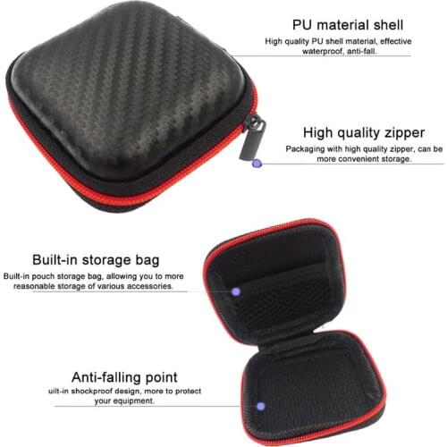 Portable Zipper Hard Headphone Holder Case Earbuds Pouch Box Earphone Storage Bag Protective USB Cable Organizer Storage